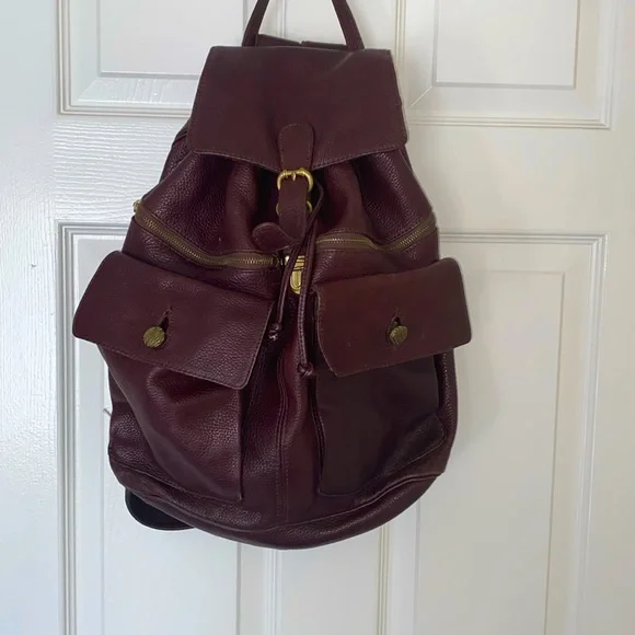 Vintage dkny purse - y2k DKNY Vintage Leather Duffle Backpack